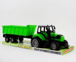Roheline traktor haagisega, m&auml;nguasi lastele