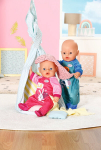 Baby born roosa sametkombinesoon, 43 cm