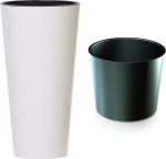 Valge l&auml;ikiv pott "tubus Slim", 47,6 cm