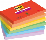 Post-it Super Sticky M&auml;ngulised kleeppaberid, 76x127mm, 6 v&auml;rvi