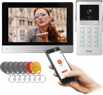 Wifi video sisetelefon 8" Full Hd, Tuya, koodi ja Rfid-ga