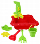 Punane liivakast koos tarvikutega lastele