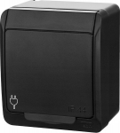 Hermes &uuml;he pistikupesa l&uuml;liti 2p+z Schuko must