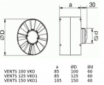 Kanaliventilaator VENTS 100 VKO1 T