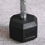 Hantel 17,5 kg, kuusnurkne, must