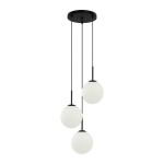 Italux Deore ripplamp, must/valge, 3xe27, Must
