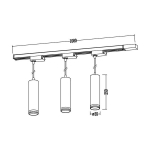 Must 3xgu10 Led tuli siinil, 1m