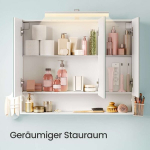 Vannitoakapp, Peeglikapp, 16.5x90x75 cm, Valge