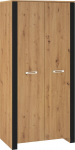 Riidekapp Meblocross Hugo HUG-10 Tamm Artisan / Must, Riiulid, Praktiline disain