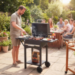 S&ouml;egrill kaanega 110x46.5x101 cm Must Metall