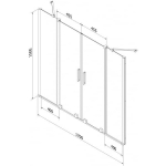 Vannitoasein Mexen Velar Duo, 170 x 150 cm, kroom/grafiit