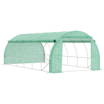 Outsunny Polytunnel kasvuhoone 6x3x2m Walk-in, UV-kaitsega, rullikukattega, terastoru, roheline