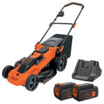 BLACK DECKER CLMA4825L2 akutoitega muruniiduk muru niitmiseks 48cm 36V 2x2.5Ah 38-100mm CLMA4825L2-QW must oranž