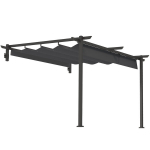 Pergola 3x3 m, alumiinium, reguleeritava katusega, tumehall