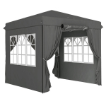 Paviljon 2,5x2,5 m, veekindel, UV50+, kokkupandav, 4 seinaga, tumehall
