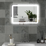 Vannitoapeegel LED-valgustusega Homcom 50x4x70cm, h&otilde;bedane