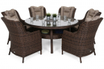 7-osaline aiabaldikomplekt Bristol Round Elegant 150 cm, pruun/beež