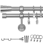 Metallist topeltkardinapuu 400 cm 19/19 m matt kroom rull ogadega