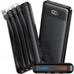 Akupank V&auml;line aku 20000 mAh 22,5 W koos 2 x USB, USB-C, PD 3.0, QC 3.0 ja 4 kaabliga, I&scaron;orinė baterija 20000 mAh 22,5 W su 2 x USB, USB-C, PD 3.0, QC 3.0 ir 4 laidais
