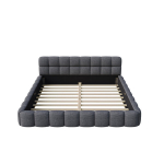 Pehme bubble voodi 140x190, hall linase kangaga voodiraam peatsi ja lippidega
