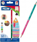 Bicolor kolmnurksed pliiatsid 24 v&auml;rvi Milan