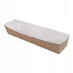 Hot dogi s&uuml;gav papptelk 21x4x3.5cm 100 tk, Kar&scaron;tųjų de&scaron;rainių gilus kartoninis padėklas 21x4x3,5cm 100 vnt.
