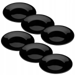 Magustoidutaldrikud 6 tk. Klassikaline must 17,8cm, must opaalklaas
