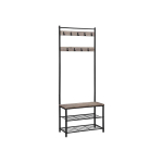 Riiul mantlitele koos jalan&otilde;ude pingiga 70x32.5x175 cm Must teras