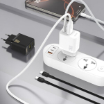Valge 25W seinak&uuml;&uuml;nal USB-C kaabliga