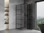 Mexen Mist T hinged du&scaron;ikabiin parempoolne 75 x 75 cm, must ruudustik, must - 8A4T-075-075-70-77-P