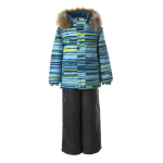 Huppa Poiste talvekomplekt WINTER, arctic blue pattern/ dark gray, 104