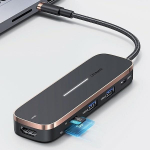 Usamsi jaotur 6in1: 2xusb, Usb-c, Hdmi, Sd/micross, must