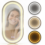 Peegel k&uuml;ttega ovaalne Cronos 60x110 cm LED Anti-Fog Gold