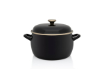 Emailpott 24 cm 7,5 l, must, kaanega, induktsiooniks