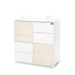 Kummut Lorelli Cupboard New, 2 sahtlit, valge/heleda tamme v&auml;rvi