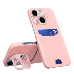 Leather Stand iPhone 14, roosa