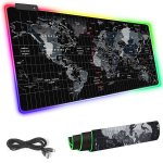 M&auml;ngu hiirematt RGB - maailmakaart m&auml;ngimiseks XXL 80x30cm