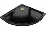 Poolringikujuline du&scaron;ialus Mexen Flat Slim sifooniga, Black+Gold, 70x70,80x80,90x90,100x100 cm