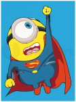 Maalimiskomplekt numbrite j&auml;rg, Minion Superman 15 x 20