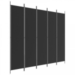 vidaXL 5 paneeliga ruumijagaja, must, 250 x 220 cm, kangas