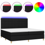 vidaXL kontinentaalvoodi madratsiga ja LED, must, 200x200 cm, kangas