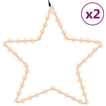 vidaXL j&otilde;ulut&auml;he figuur 48 LEDiga 2 tk, soe valge 56 cm