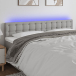 vidaXL LED-voodipeats, helehall, 160x5x78/88 cm, kangas
