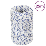 vidaXL paadik&ouml;is, valge, 2 mm, 25 m, pol&uuml;prop&uuml;leen