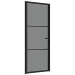 vidaXL siseuks, 83 x 201,5 cm, must, ESG-klaas ja alumiinium