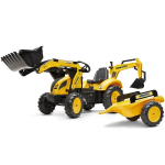 Falk Komatsu pedaaltraktor haagise ja ekskavaatoriga