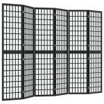 vidaXL kokkupandav 6 paneeliga sirm, Jaapani stiil, 240 x 170 cm, must