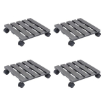 vidaXL ratastel taimealus 4 tk, hall, 30 x 30 x 7,5 cm WPC