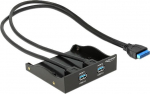 Delock 2 ports Front Panel USB 3.0 with internal 19 pin head connector (61896)