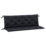 vidaXL aiapingi istmepadjad 2 tk, must ruudumuster, 150 x 50 x 7 cm